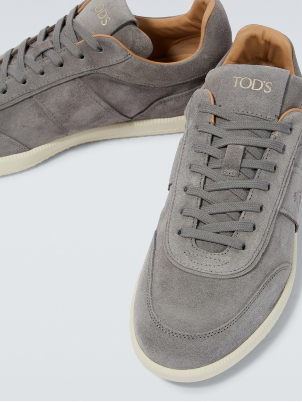 TOD’S Men's Tabs Suede Grey Low-Top Sneakers US 9 Made in Italy - Picture 2 of 12